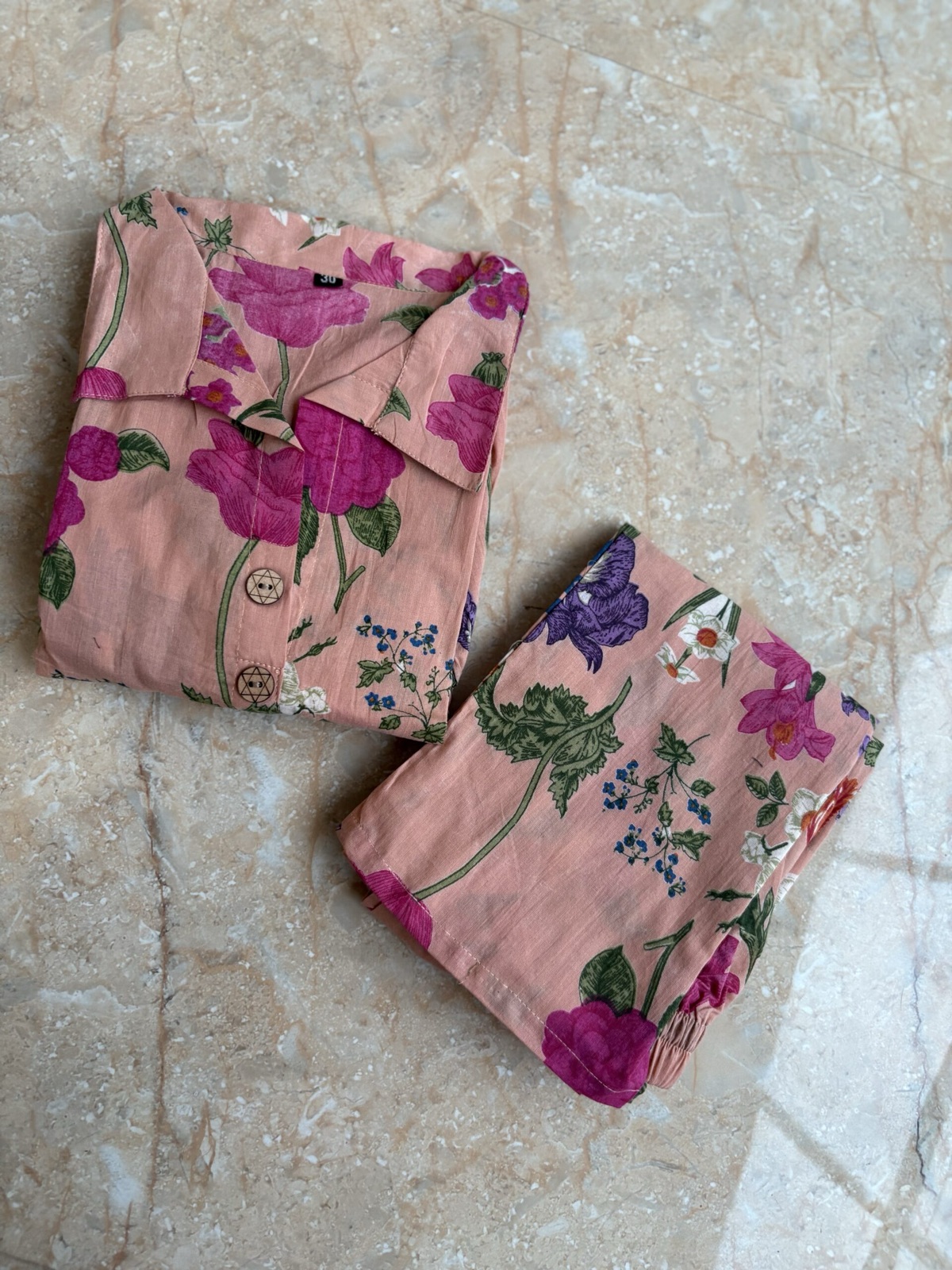 Peach Floral Cord Set — alternate view