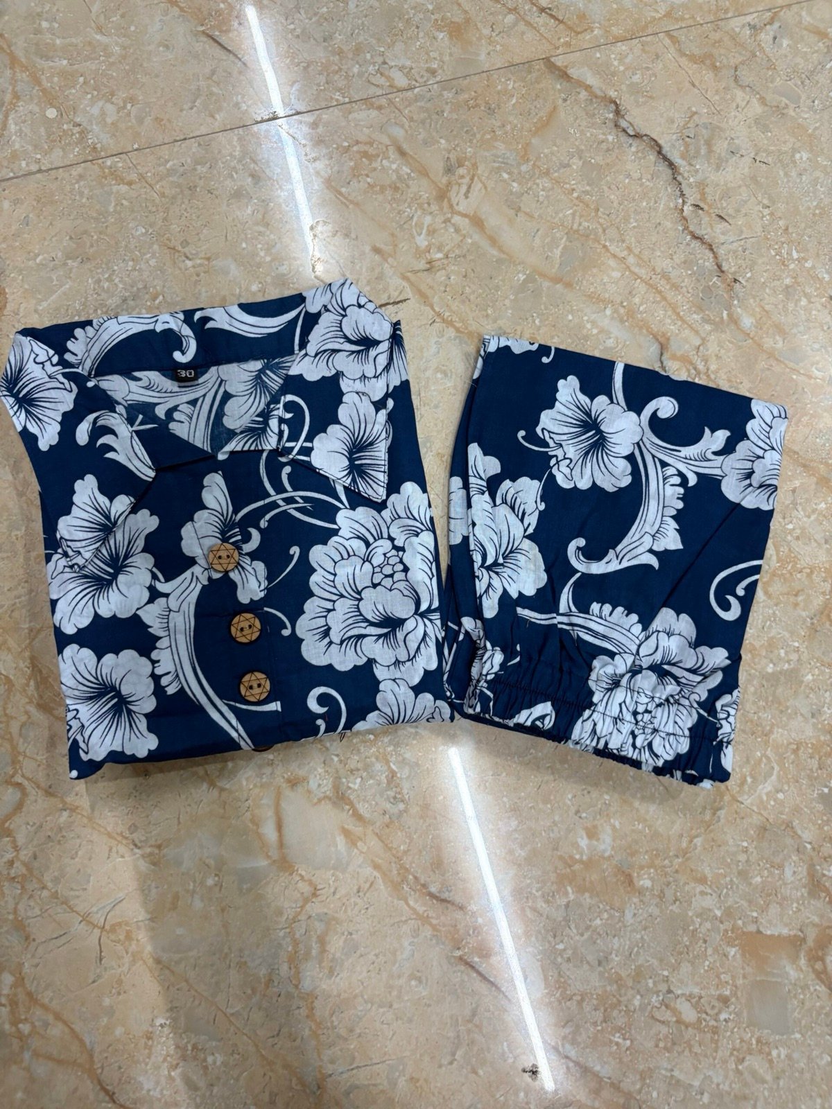 Blue Floral Knot Cord Set — alternate view