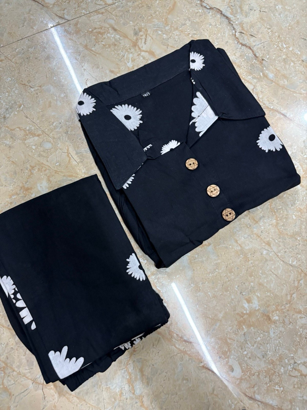 Black Floral Knot Cord Set — alternate view