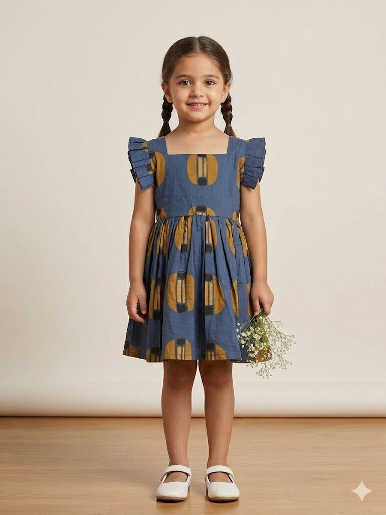 Blue Coffee Beans Frock