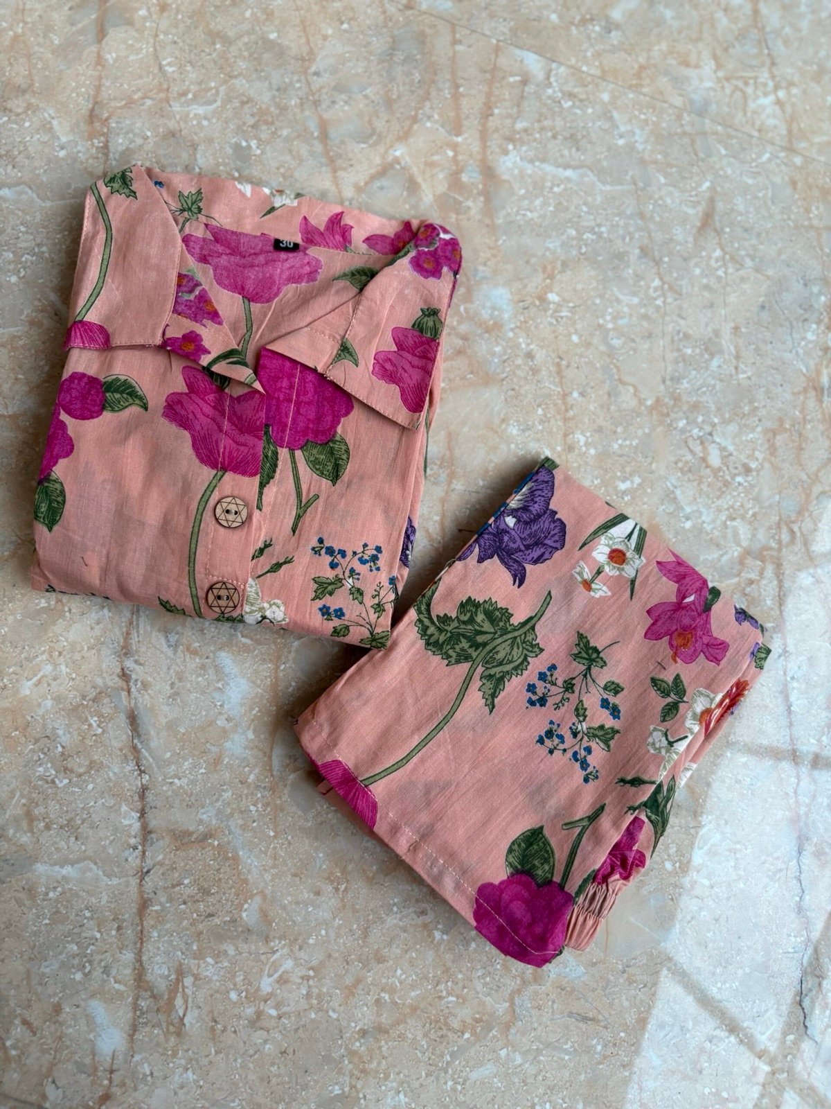 Peach Floral Cord Set — alternate view